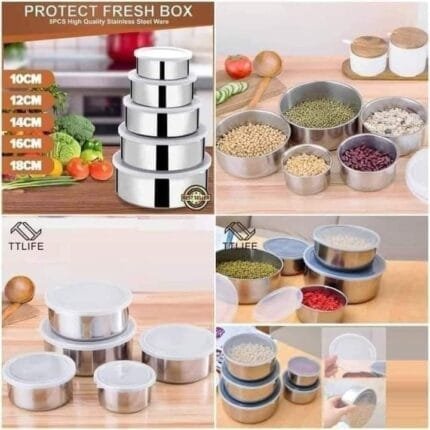 Stainless Box with Lid (5 Pcs)